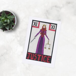 Justice Tarot A4 Print Tarot Card Art Inktober Justice - Etsy UK