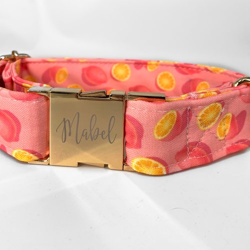 Personalized Laser Engraved Peach Dog Collar Spring Style - Etsy