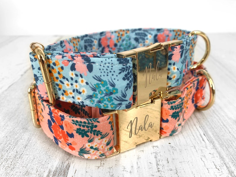 Personalized Dog Collars Laser Engraved Metal Summer Wild Etsy