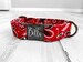 Personalized Dog Collar Laser Engraved Metal Black Buckle, Red Paisley Bandana Style Cotton Voile, With A Quick Release Buckle, Red Vail 