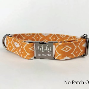 Personalized Dog Collar, With Leather Patch, Boho Pattern, Laser Engraved, Quick Release Buckle zdjęcie 7