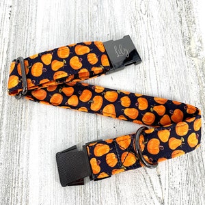 Pumpkin Dog Collar Personalized, Autumn design, fall Pet wear, Black and Orange. image 8