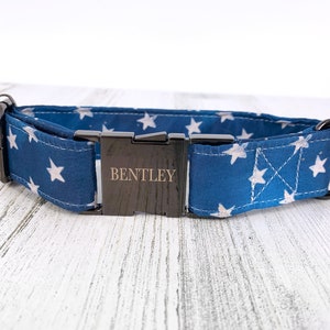 Personalized American Flag Dog Collar, USA Flag, July 4th, Independence day, Laser Engraved