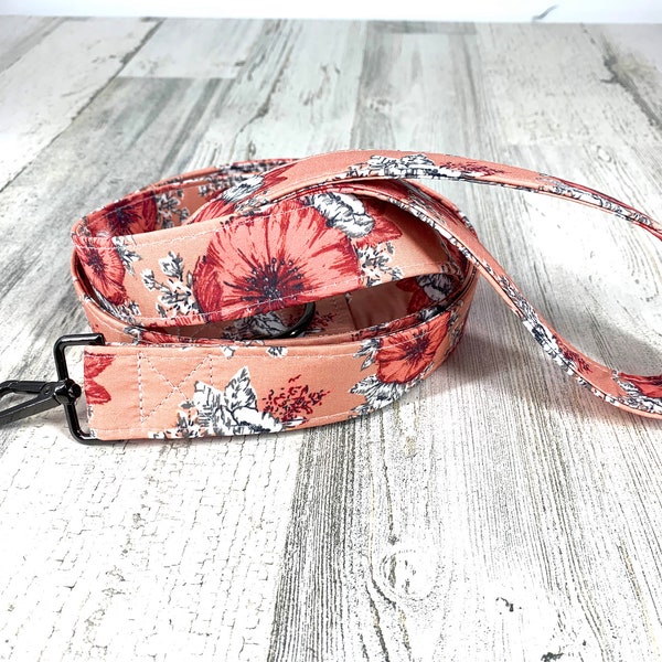 Wide Dog Leash, Metal Hook, Girl and Boy Dog Leash, Full wrapped Matching Dog Leash, Boho Cotton Floral Styles, Designer Leashes.
