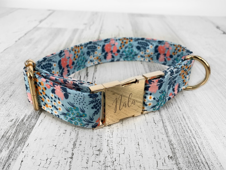 Personalized Dog Collars Laser Engraved Metal Summer Wild Etsy