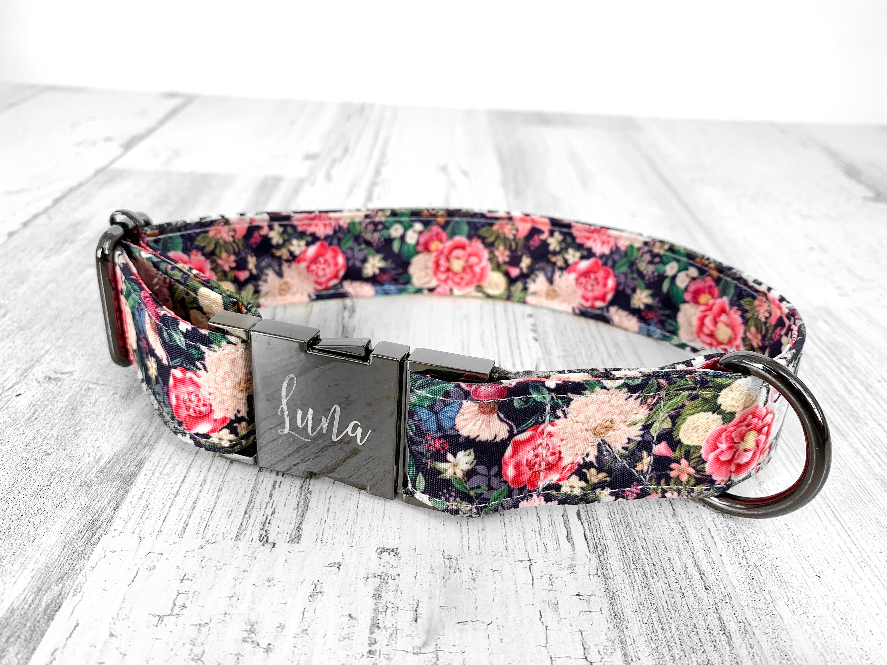 Personalized Dog Collars Laser Engraved Metal White Whimsical Etsy