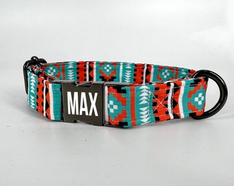 Personalized Dog Collar, Aztec Boho Style Custom Dog Collar, Engraved  Dog Collar, Thick Dog Collar with Name, Dog Collar Girl Boy