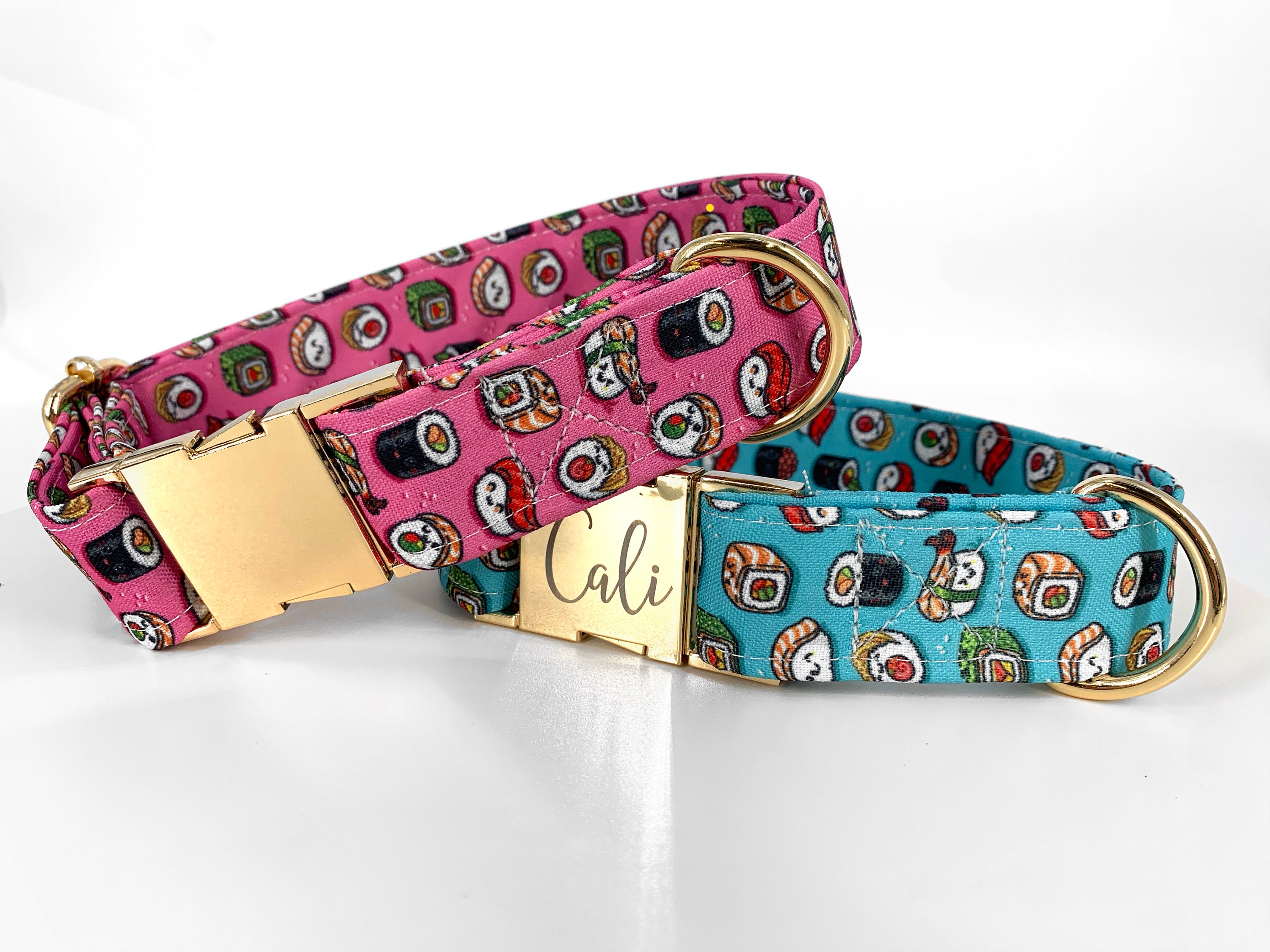 Designer dog collars – Tagged girl dog collar – Juju + Nana
