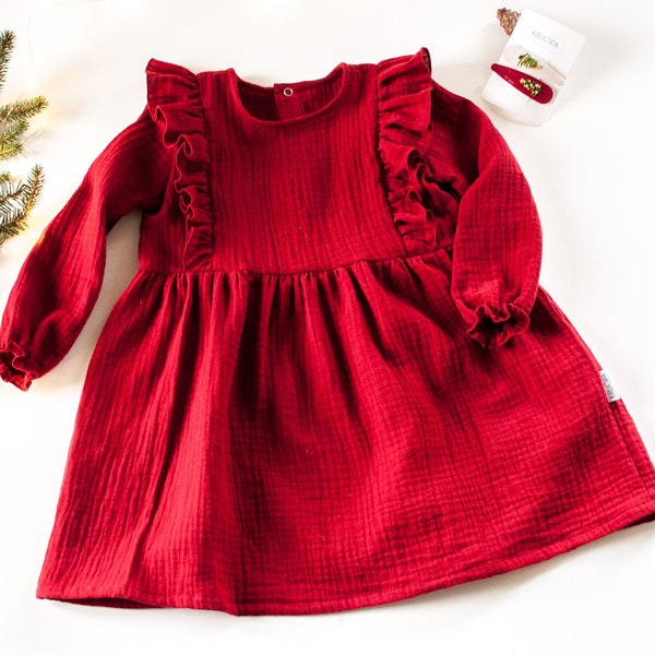 Christmas Rust Dress Etsy