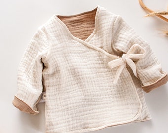 Suéter reversible de muselina para bebé unisex, chaqueta envolvente de doble cara para recién nacido para invierno otoño, ideas de regalos para nieto nieta