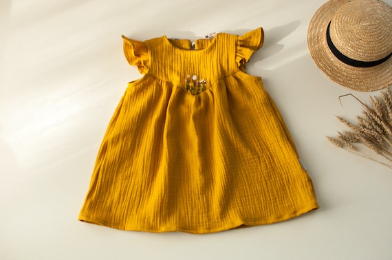 Girls yellow summer dress best sale