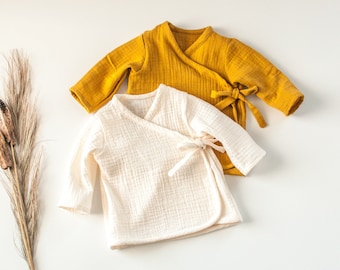 Bio Baby Kleidung, Musselin Baby Bluse, Gender Neutral Top