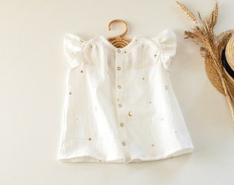 Bio Musselin Baby Sommer Top, Sommer Baby Top, Baumwolle Baby Tunika, ärmelloses Baby Top