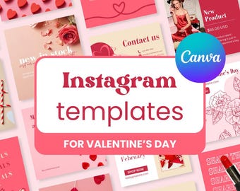 Social Media Templates for Valentine's Day | Canva Templates for February Instagram | Valentine's Day Instagram Templates | THE CUPID PACK