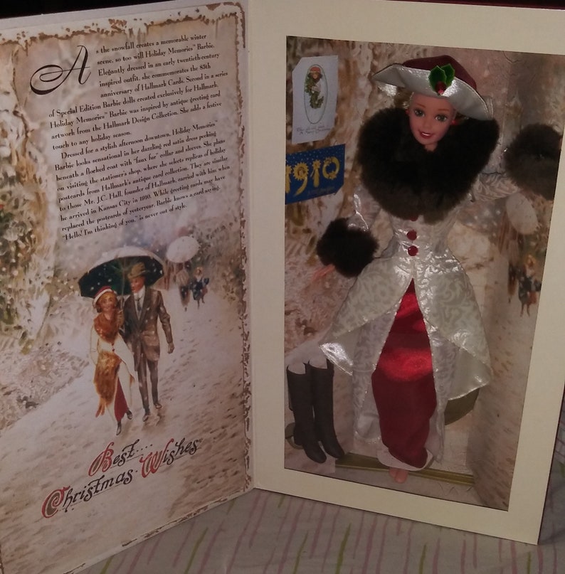 Hallmark special edition barbie 1995 holiday memories | Etsy