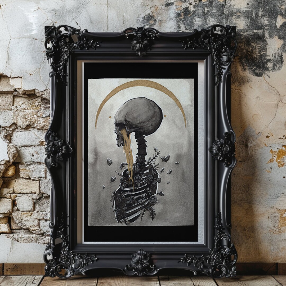 The Giver Art Print, Skeleton Artwork, Dark Arts, Ink Illustration ...