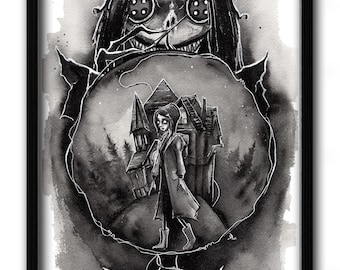 Coraline Other Mother Print, Gothic Gifts, Spooky Art Prints, Halloween Lover, Fan Artwork