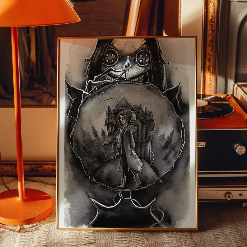Coraline Other Mother Print, Gothic Gifts, Spooky Art Prints, Halloween Lover, Fan Artwork image 9