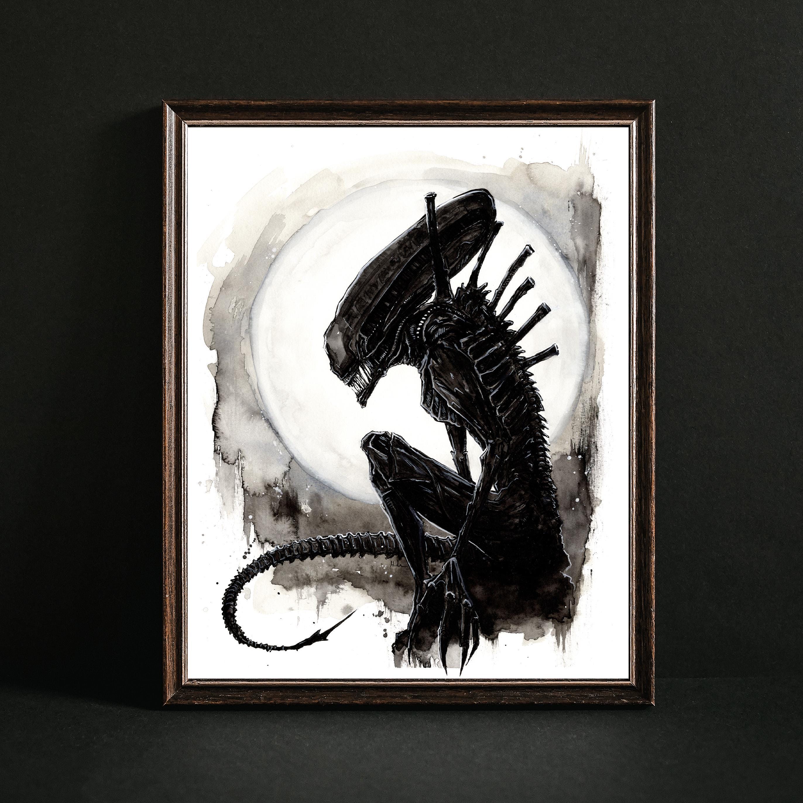 Xenomorph Art Print, Alien Monster, Horror Movies, Sci-fi Gothic Decor ...