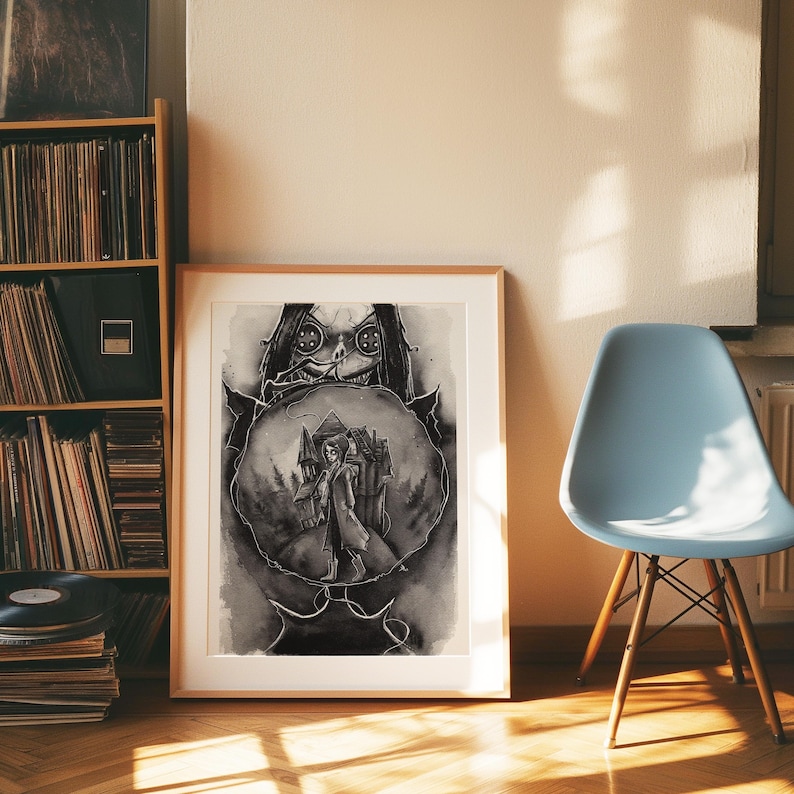Coraline Other Mother Print, Gothic Gifts, Spooky Art Prints, Halloween Lover, Fan Artwork image 5