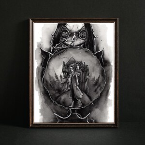 Coraline Other Mother Print, Gothic Gifts, Spooky Art Prints, Halloween Lover, Fan Artwork image 4