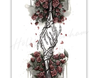 Thorns and Roses Watercolor Print, ACOTAR Prints, Book Lover Gifts, Lovers Painting
