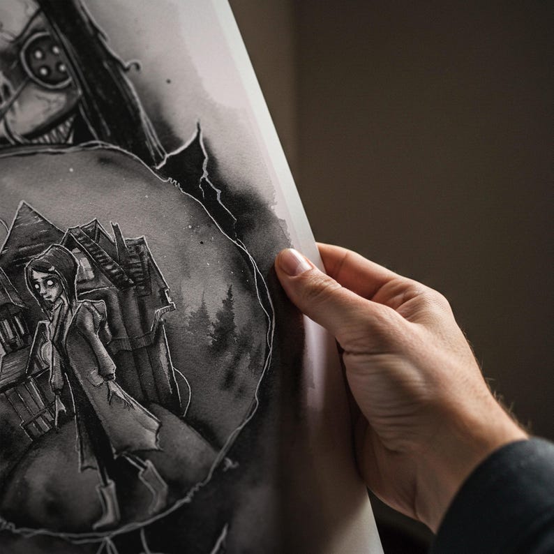Coraline Other Mother Print, Gothic Gifts, Spooky Art Prints, Halloween Lover, Fan Artwork image 3
