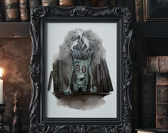 Horror Print, Pagemaster Illustration, Horror Book, 90s Movies, Dark Fantasy Art