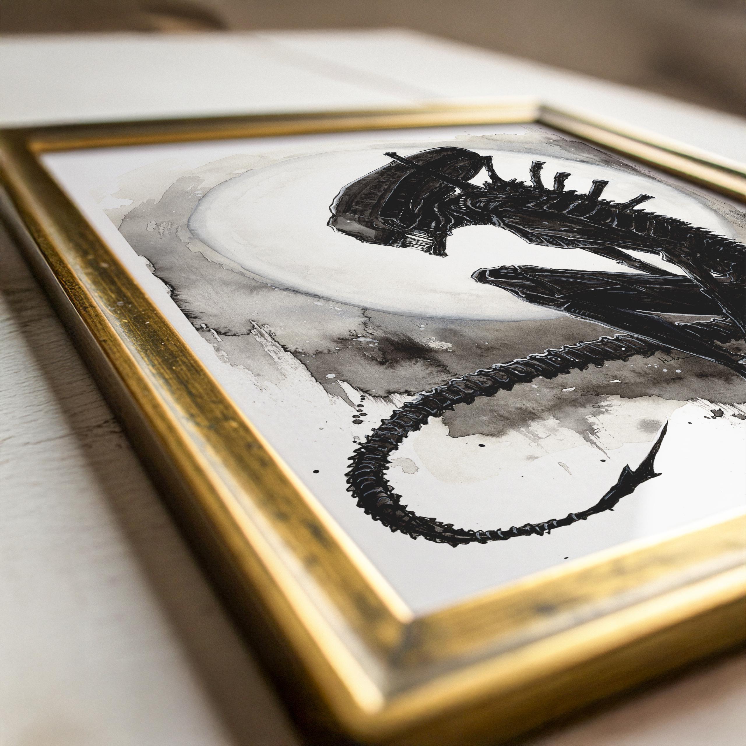 Xenomorph Art Print, Alien Monster, Horror Movies, Sci-fi Gothic Decor ...