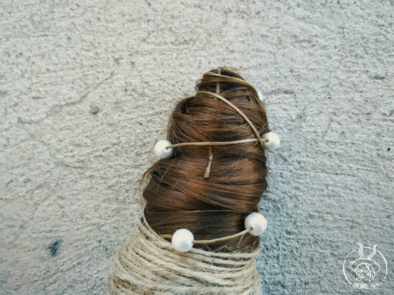 Fantasy Halloween Hair Horn Pearl beads Vintage Coffee Bezel Rim Hairstyle Princess Cute Uniqie Headpiece Wizard outfit Gothic witch Costume