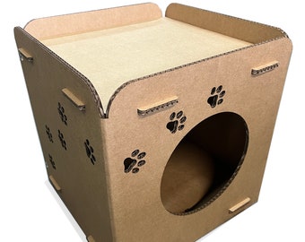 Maison de chat en carton