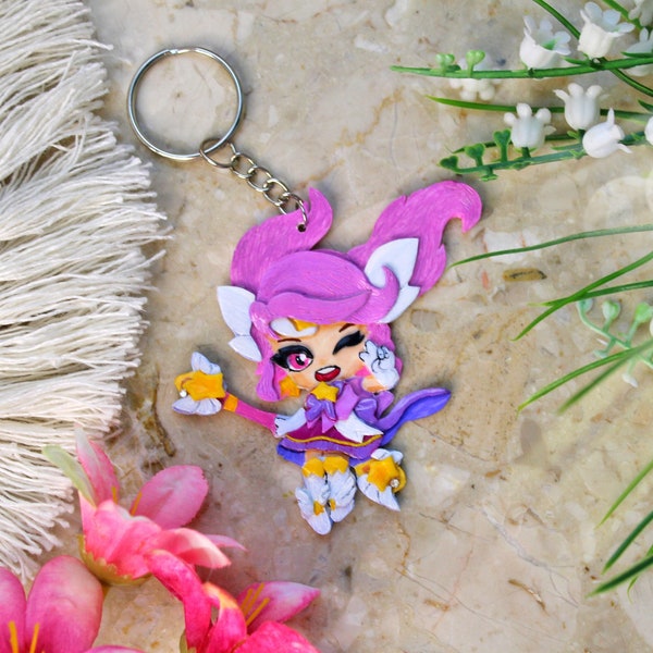 Chibi Star Guardian Lux - Keychain. Little Legends, Chibi Champions. Teamfight Tactics Lux, a gift for gamer fans, anime, backpack keychain