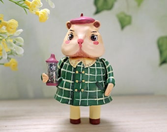 Little Misfortune Hamster Figurine — Cute Indie Game Art, Sparkles Fan Gift, Clay Gaming Sculpture, Handcrafted Collectible