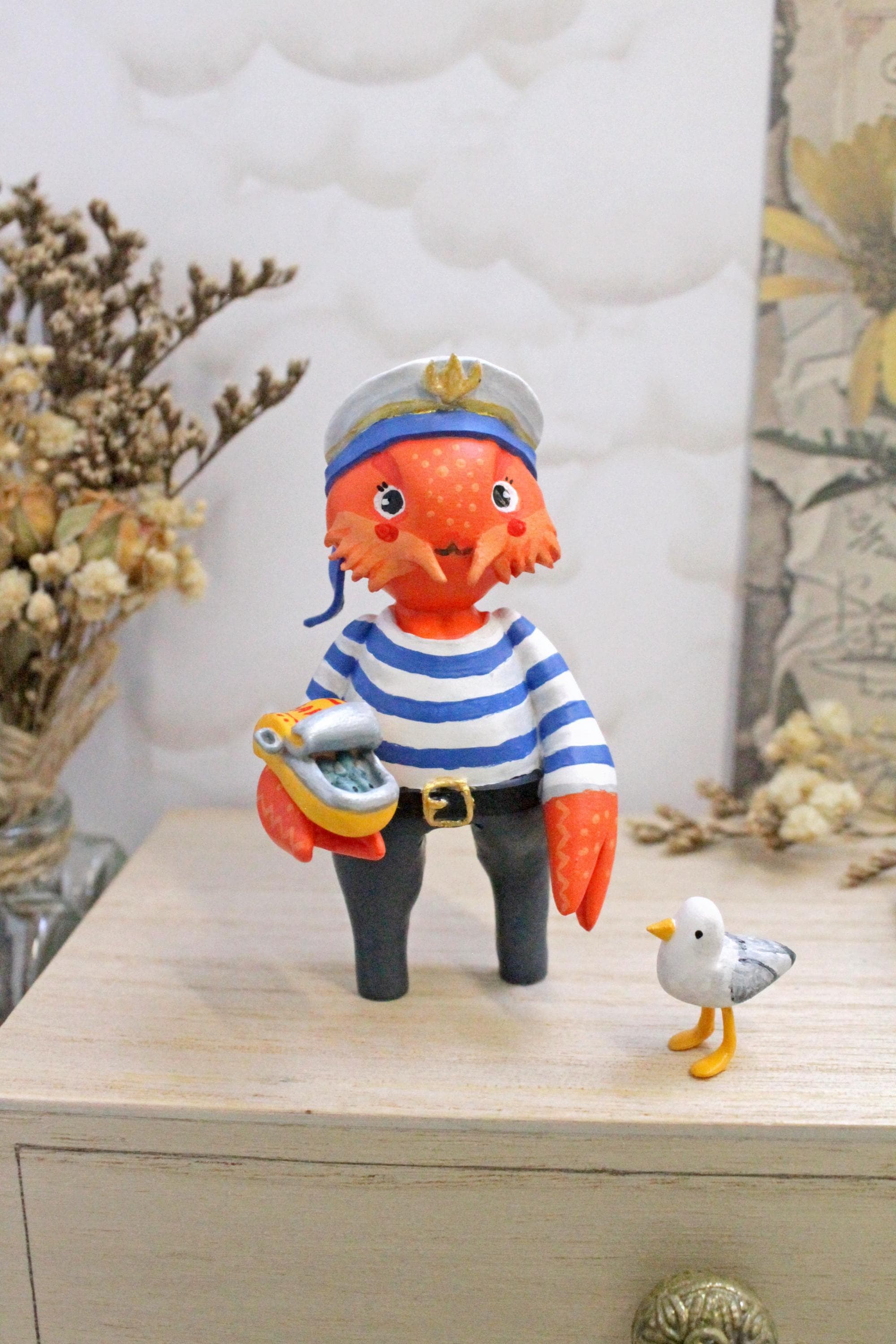 Lobster Fisherman Statue - Etsy