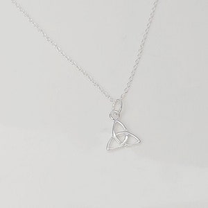 Trinity Knot Charm and Necklace 100% Solid 925 Sterling Silver, Handcrafted dainty Spiritual Jewellery