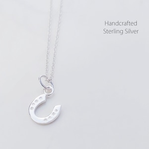 Horseshoe Necklace 100% Solid 925 Sterling Silver, Handcrafted dainty fortunate Jewellery