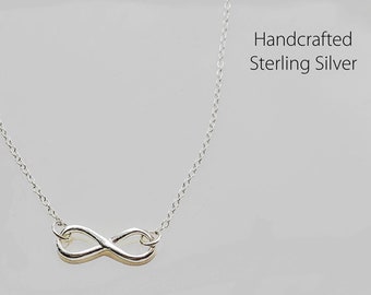 Collier infini en argent sterling 925, collier éternité délicat, collier superposé, amour et ami, bijoux de tous les jours, collier délicat,