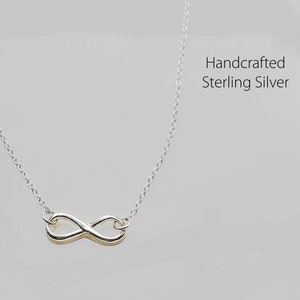 Infinity Necklace 925 Sterling Silver, Dainty Eternity Necklace,  Layered Necklace, Love and Friend, Everyday Jewelry, Endless love