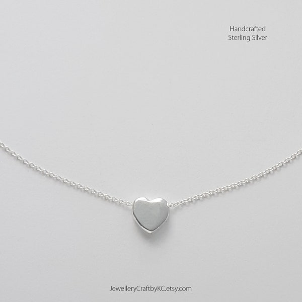 Collier coeur en argent sterling 925, collier coeur délicat, collier superposé, cadeau d'anniversaire, bijoux de tous les jours, collier simple, ami