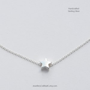 Star Drop Necklace 925 Sterling Silver, Dainty Star Necklace, Layered Necklace, Friendship, Everyday Jewelry, Simple Necklace, Birthday Gift