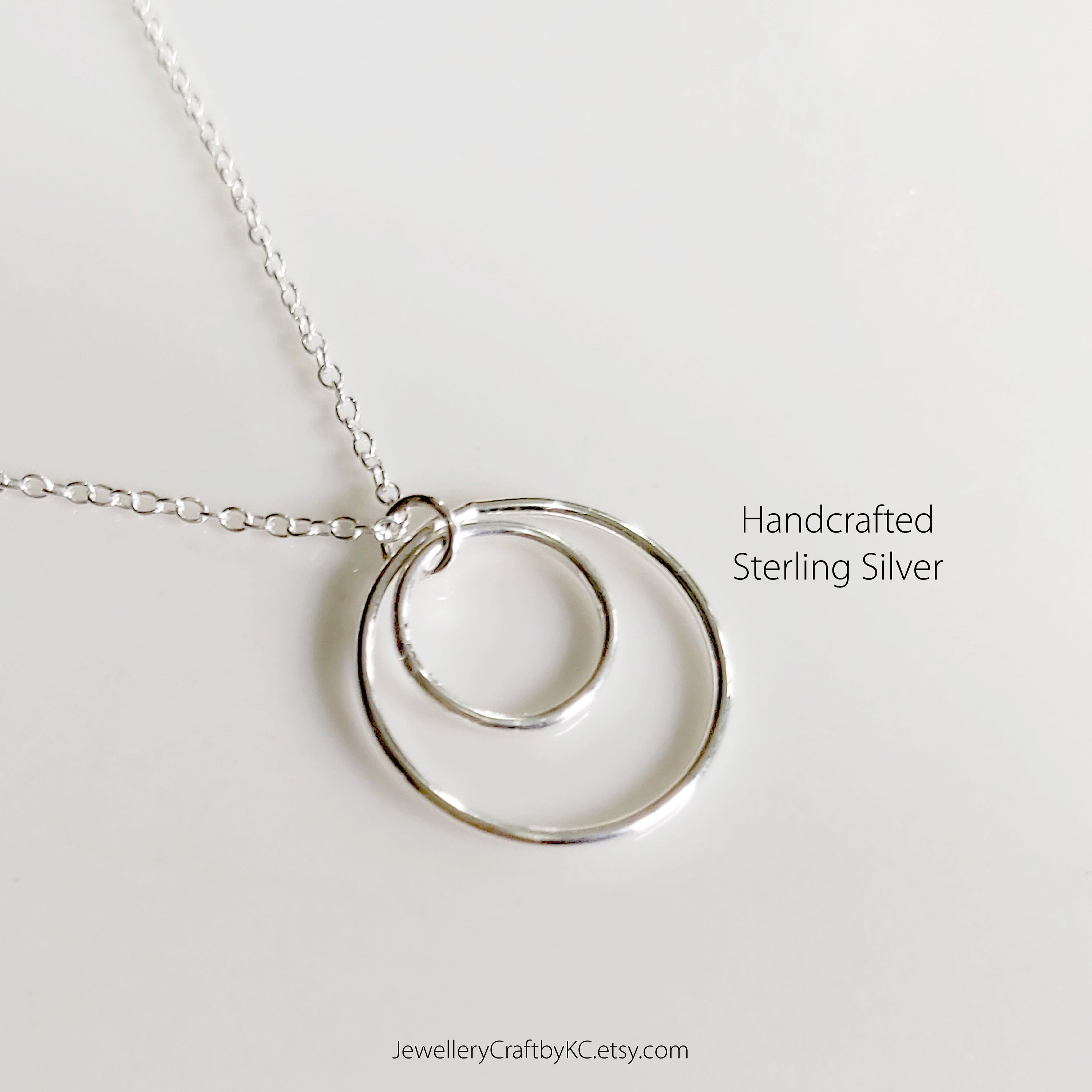 Collana In Acciaio Argentato Con 2 Cerchi Intrecciati - Foto 10