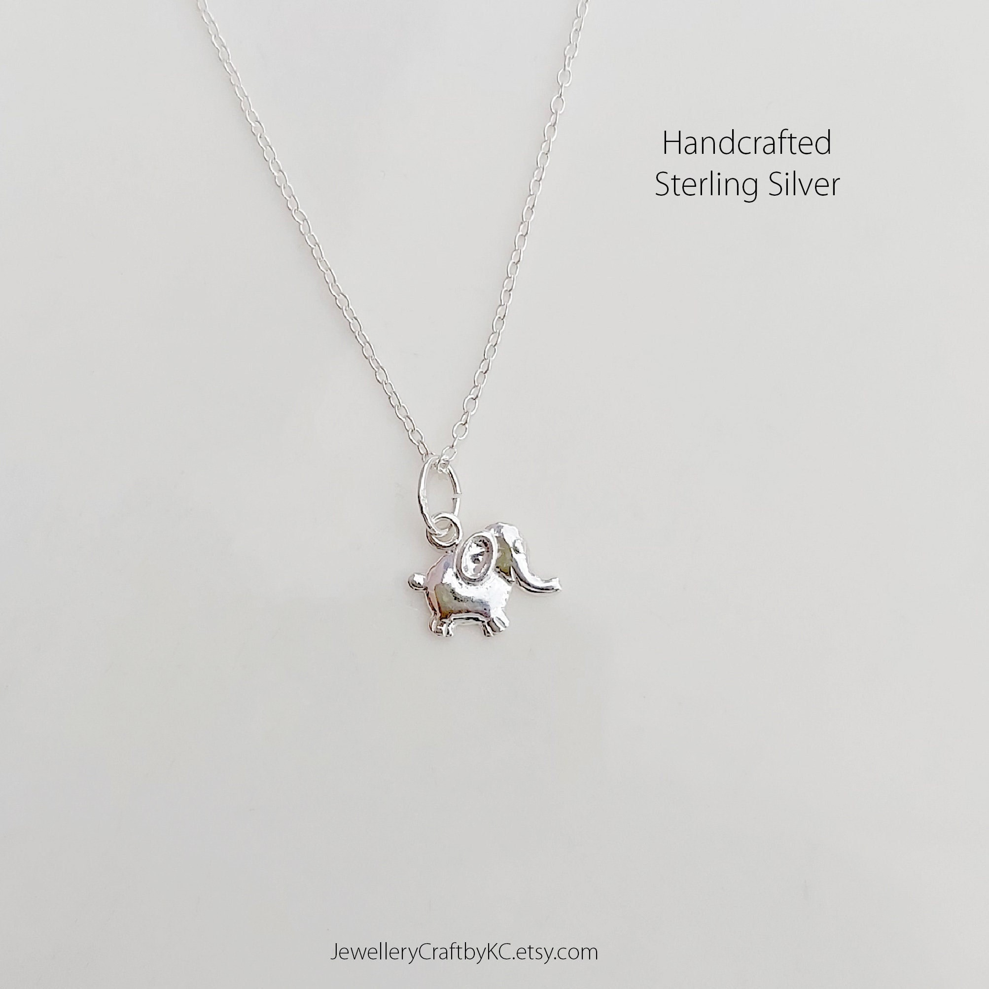 Collana Elefante Yumi Lok In Argento Sterling 925 Con Zirconi - Ciondolo Simpatico, Regalo Per Lei, Catena 45 Cm