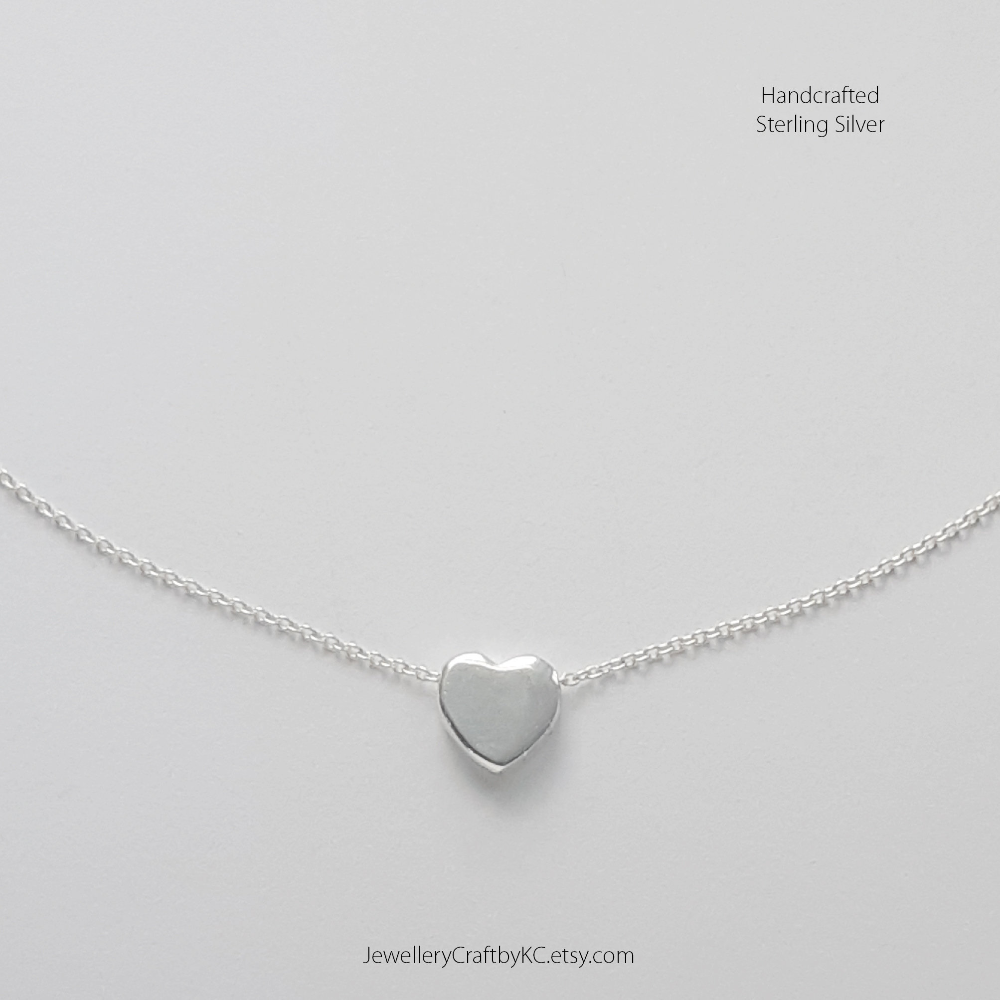 Heart Necklace 925 Sterling Silver, Dainty Heart Necklace, Layered Ne…