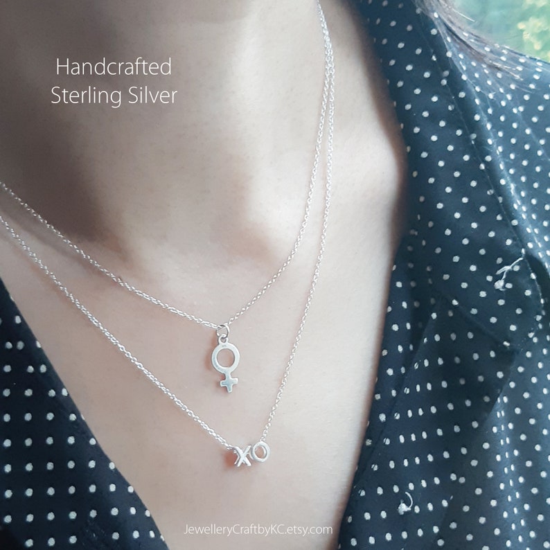 Sterling Silver XO Necklace Dainty XO Necklace Layered Etsy