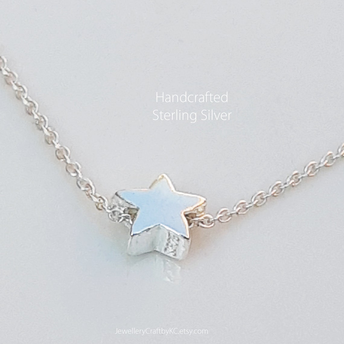 Star Drop Necklace 925 Sterling Silver Dainty Star Necklace Etsy