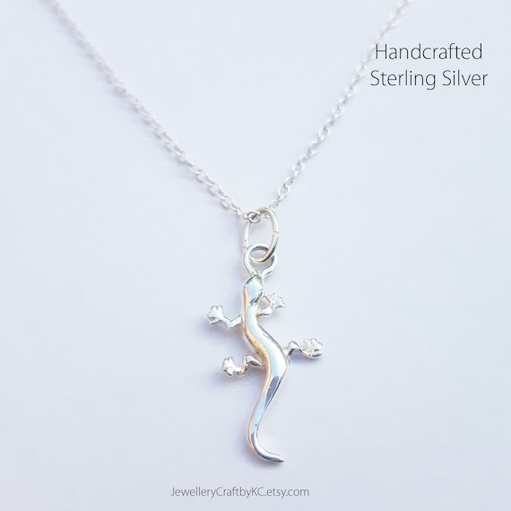 Gecko Charm and Chain 925 Sterling 