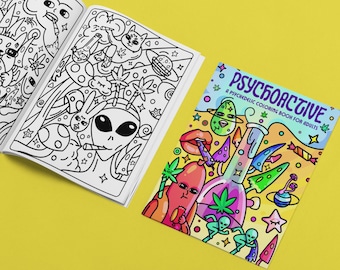 Psychoactive - A Psychedelic Coloring Book for Adults: Trippy Stress Relieving Art For Stoners 30 Pages (PERSONAL USE ONLY!)