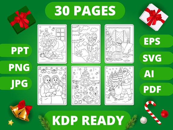 Download Kdp Christmas Coloring Book For Kids Volume 2 Etsy
