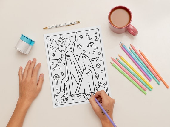 Download Kdp Halloween Coloring Book For Kids Etsy