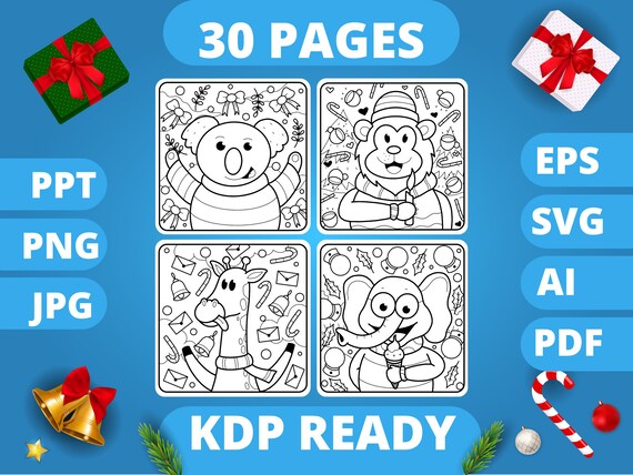 Download Kdp Christmas Coloring Book For Kids Volume 3 Etsy